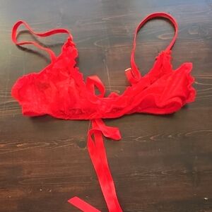 Savage x Fenty Red Heart Mesh Bralette (Size S)